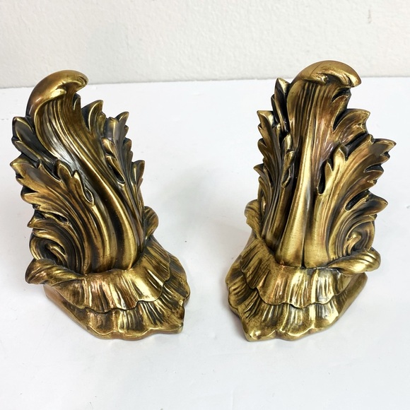 Vintage Hand Cast Bronze Philadelphia Mfg. Co Bookends Art Nouveau Botanical - Picture 2 of 8